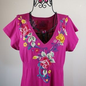 Johnny Was Los Angeles Pink Dress sz L